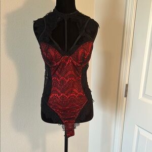 Dreamgirl Red and Black Bodysuit